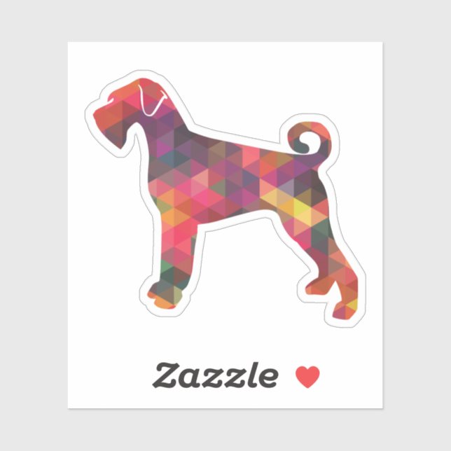 Giant Schnauzer Dog Geometric Pattern Silhouette M Sticker (Sheet)