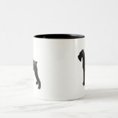 Giant Schnauzer Dog NC Boho Floral Silhouette Two-Tone Coffee Mug (Center)