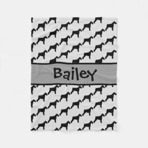 Giant Schnauzer Dog Silhouette CUSTOM Fleece Blanket