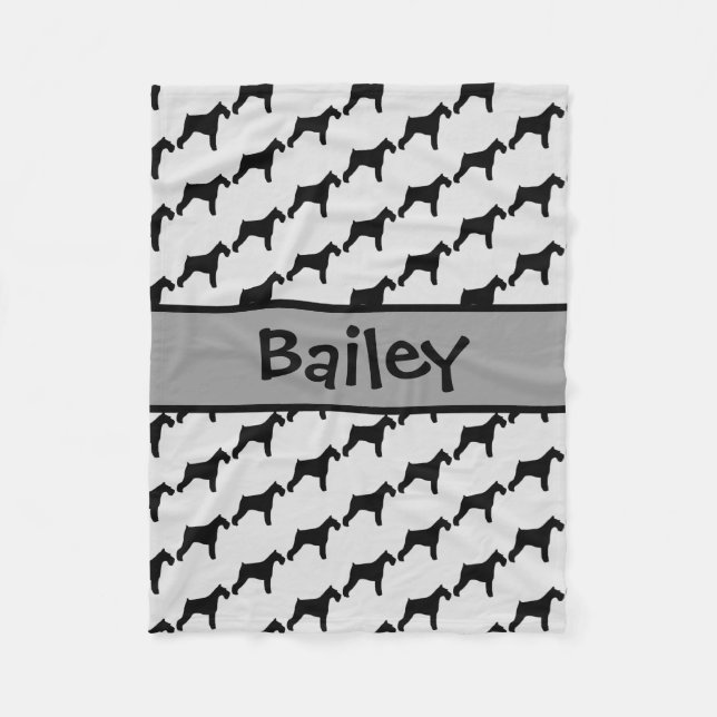 Giant Schnauzer Dog Silhouette CUSTOM Fleece Blanket (Front)