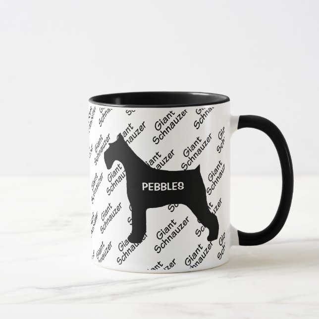Giant Schnauzer Dog Silhouette Mug (Right)