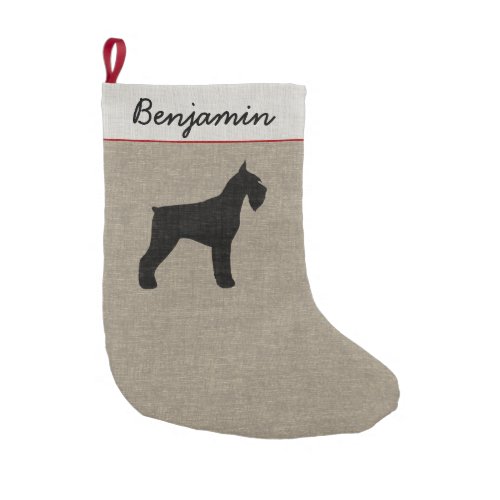 Giant Schnauzer Dog Silhouette Personalized Xmas Small Christmas Stocking