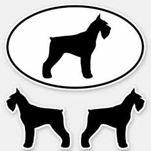 Giant Schnauzer Dog Silhouettes Vinyl Sticker Set