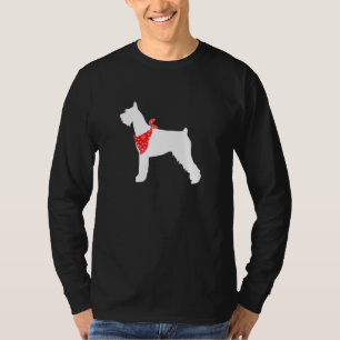Giant Schnauzer Dog Wearing Red Bandana T-Shirt