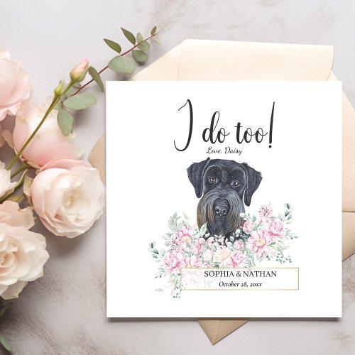 Giant Schnauzer Dog Wedding Cocktail Napkins