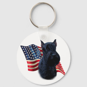 Giant Schnauzer Flag Keychain
