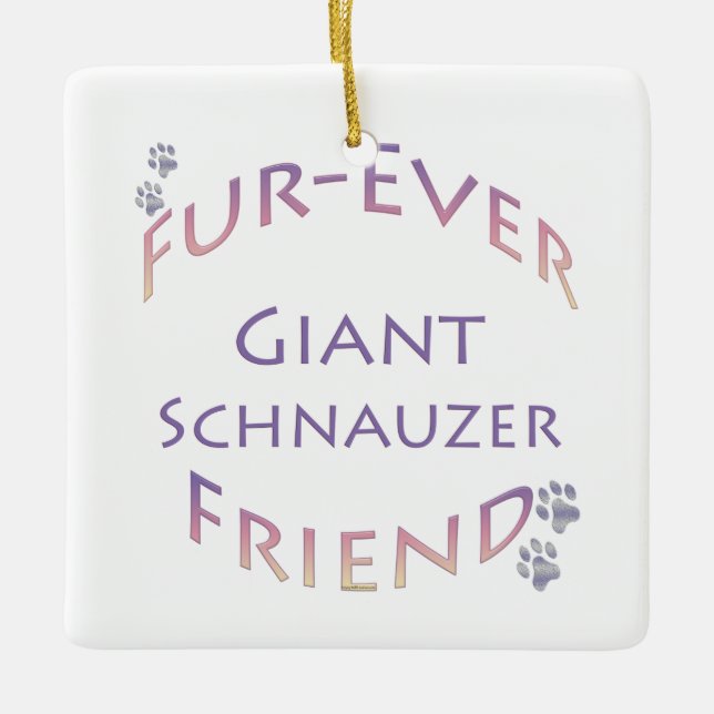 Giant Schnauzer Furever Ceramic Ornament (Front)