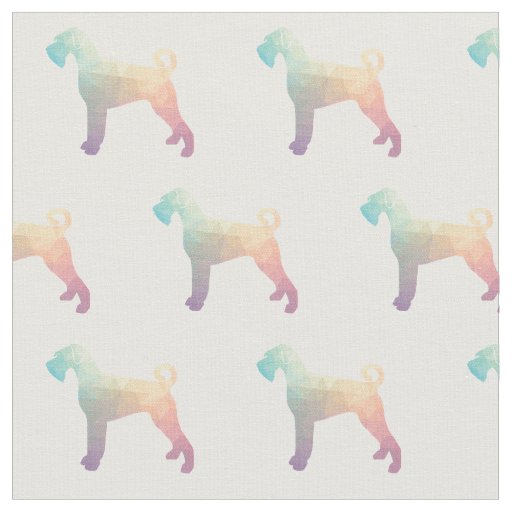 Giant Schnauzer Geo Dog Silhouette Pastel Fabric