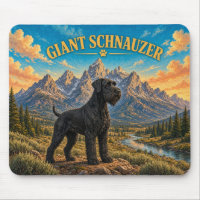 Giant Schnauzer, Grand Teton Vintage Watercolor