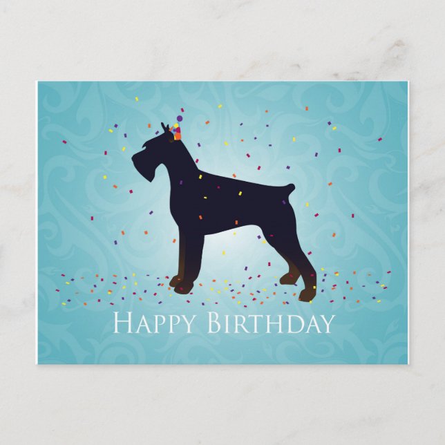 Giant Schnauzer Happy Birthday Design Postcard (Front)