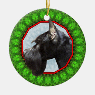 Giant Schnauzer Happy Howliday Ceramic Ornament