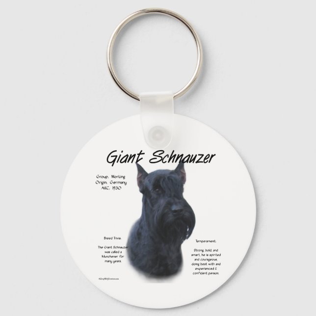 Giant Schnauzer History Design Keychain (Front)