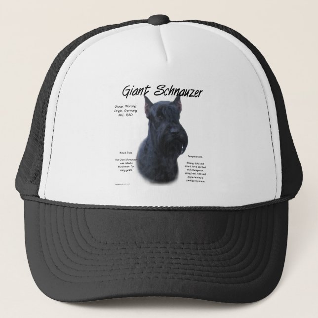 Giant Schnauzer History Design Trucker Hat (Front)
