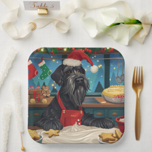 Giant Schnauzer Holiday Baking: Festive Christmas Paper Plates