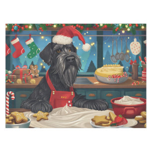 Giant Schnauzer Holiday Baking: Festive Christmas Tablecloth