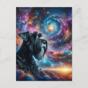Giant Schnauzer in the Cosmos Postcard