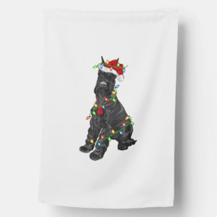 Giant Schnauzer Lover Xmas Santa Giant Schnauzer C House Flag