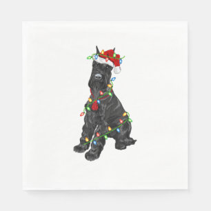 Giant Schnauzer Lover Xmas Santa Giant Schnauzer C Napkins