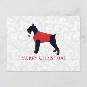 Giant Schnauzer Merry Christmas Design Holiday Postcard