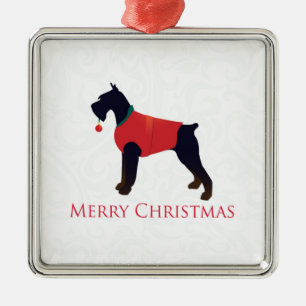 Giant Schnauzer Merry Christmas Design Metal Ornament