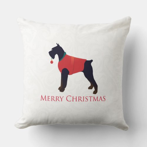 Giant Schnauzer Merry Christmas Design Throw Pillow