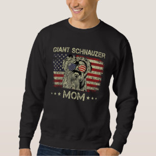 Giant Schnauzer Mom Dog  American Flag 4th Of July Sweatshirt