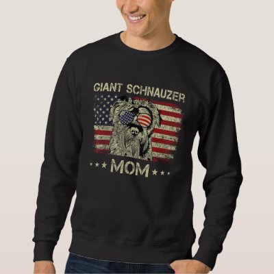 Giant Schnauzer Mom Dog  American Flag 4th Of July Sweatshirt