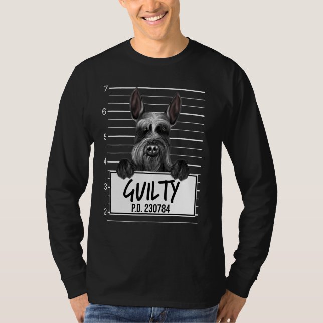 Giant Schnauzer Mugshot Guilty Dog T-Shirt (Front)