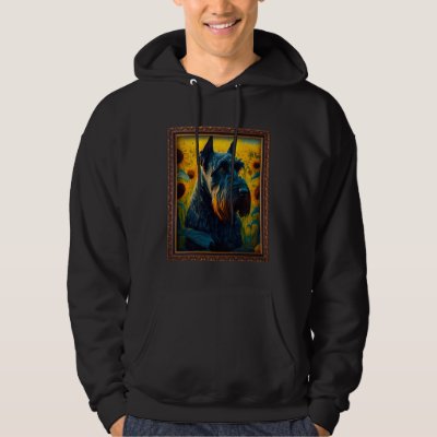 Giant Schnauzer Painting Sunflower Flower Mom Wome Hoodie