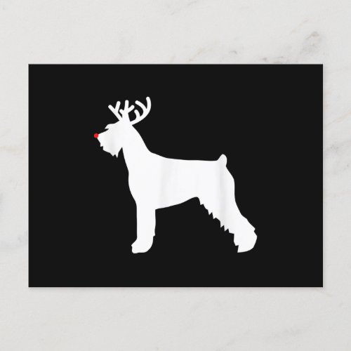 giant schnauzer reindeer christmas dog announcement postcard