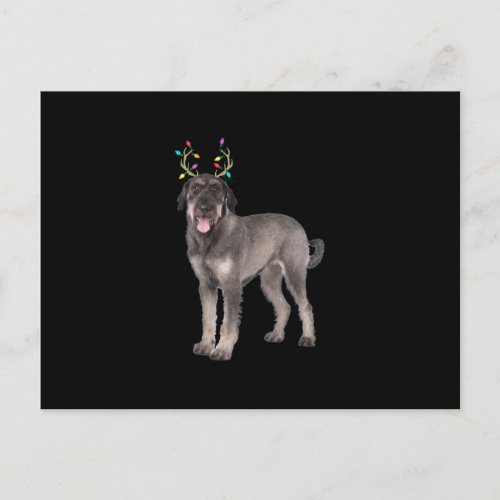 giant schnauzer reindeer christmas dog sweat holiday postcard