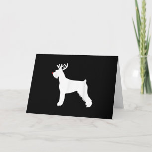 giant schnauzer reindeer christmas dog thank you card