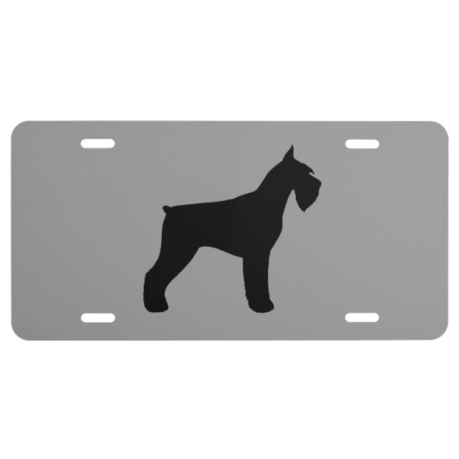 Giant Schnauzer Silhouette License Plate (Front)