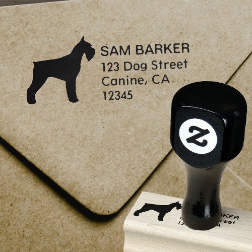 Giant Schnauzer Silhouette Return Address Rubber Stamp