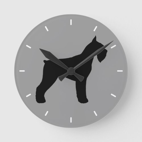 Giant Schnauzer Silhouette Round Clock