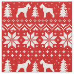 Giant Schnauzer Silhouettes Christmas Holiday Fabric