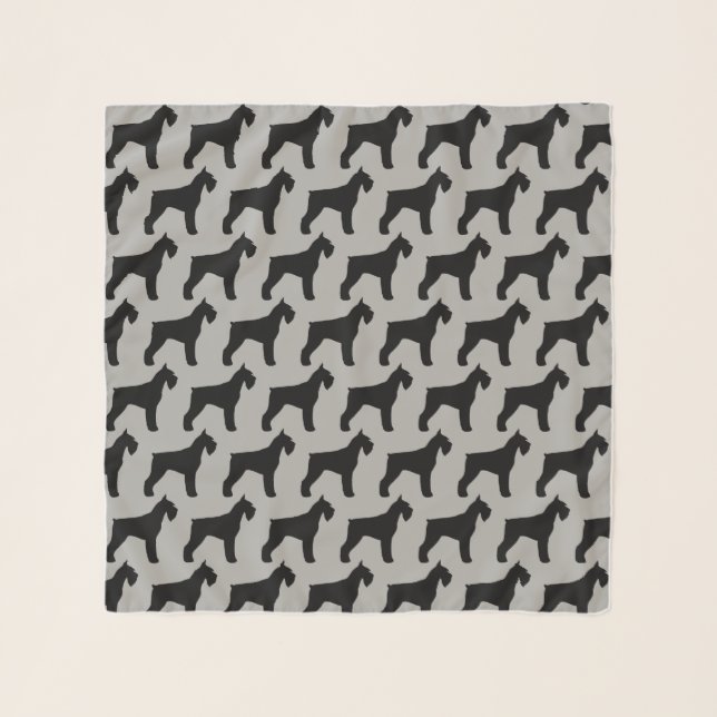 Giant Schnauzer Silhouettes Pattern Scarf (Front)