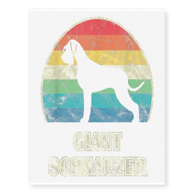Giant Schnauzer Style Dog Temporary Tattoos (Front)