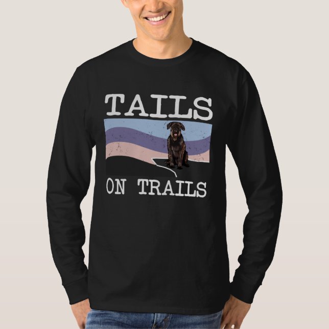 Giant Schnauzer Tails On Trails  Dog Hiking T-Shirt (Front)