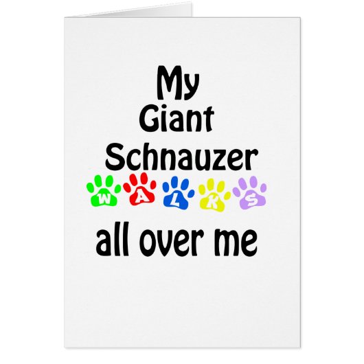 Giant Schnauzer Walks Design Cards (Front)