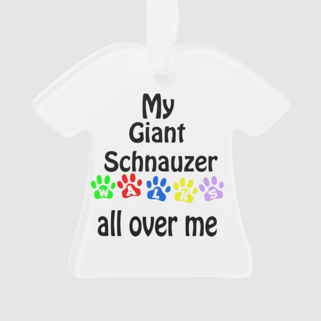 Giant Schnauzer Walks Design Ornament (Front)