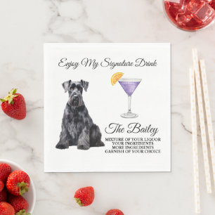 Giant Schnauzer Wedding Signature Drink Napkins