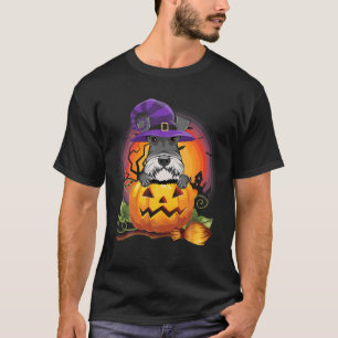 Giant Schnauzer Witch Pumpkin Halloween Dog Lover T-Shirt