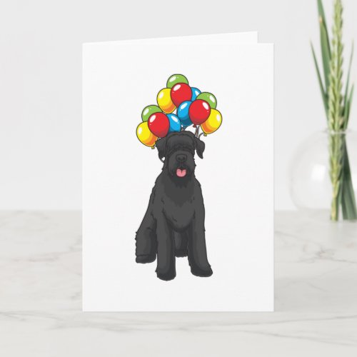 Giant Schnauzer with ballons Card