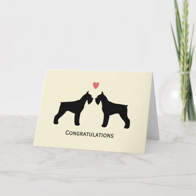 Giant Schnauzers Wedding Congratulations Card (Front)
