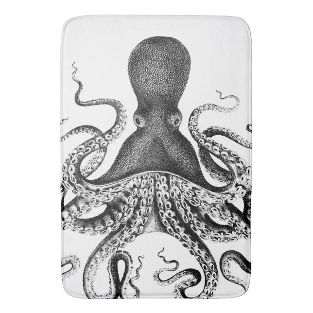 Giant Sea Squid Bathroom Mat (Front Vertical)