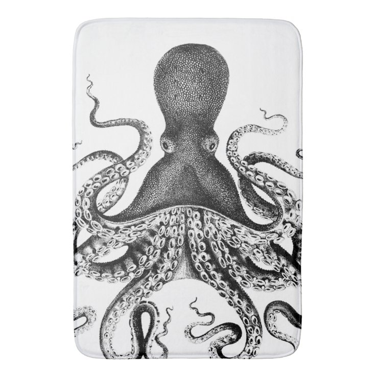 Giant Sea Squid Bathroom Mat | Zazzle