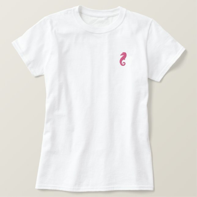 Giant Seahorse Embroidered Shirt (Design Front)