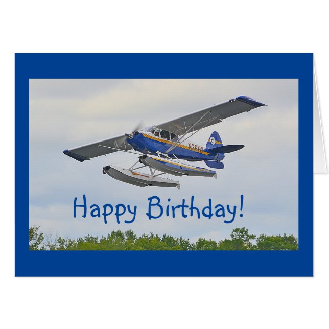 Giant Seaplane Birthday Card (Front Horizontal)