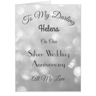 Giant Silver Anniversary Wife Greeting Card. Card